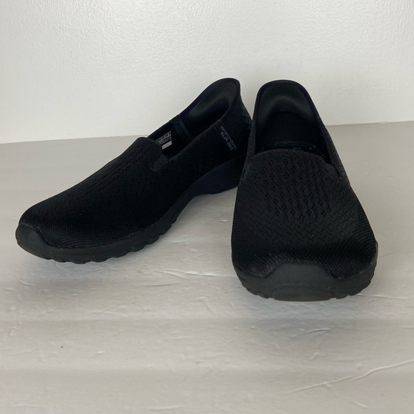 Skechers Women's Slips Ins Reggae Fest 2.0 Shoes 9 Black Air Cooled Memory Foam - Picture 5 of 12